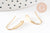 Support boucle crochet acier inoxydable 304 doré 18.5mm, x2 (G9343)