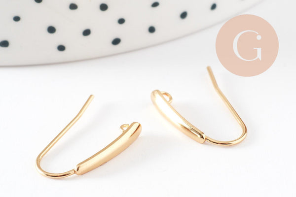 Support boucle crochet acier inoxydable 304 doré 18.5mm, x2 (G9343)