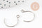Support boucle crochet rond acier inoxydable 304 platine 14mm, x20 (G9323)