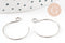Support boucle crochet rond acier inoxydable 304 platine 22mm, x10 (G9325)