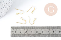 Support boucle crochet vermeil 22mm, x2 (G8931)