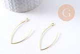 Support de boucles fil doré 16k 48mm, x2 (G4988)