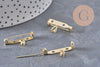 Support de broche et pendentif en zamac doré 26mm, x1 (G10987)