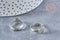 Supports bague reglable laiton couleur acier 17mm plateau 8mm, x4 (G8615)