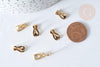 Supports boucles d'oreilles à clip acier 304 inoxydable doré 12mm, x10 (G7860)