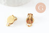 Supports boucles d'oreilles à clip acier 304 inoxydable doré 18mm, x10 (G9691)