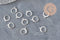 Bases para pendientes de aro de acero inoxidable 304 plateado de 14.5mm, x10 (G11185)