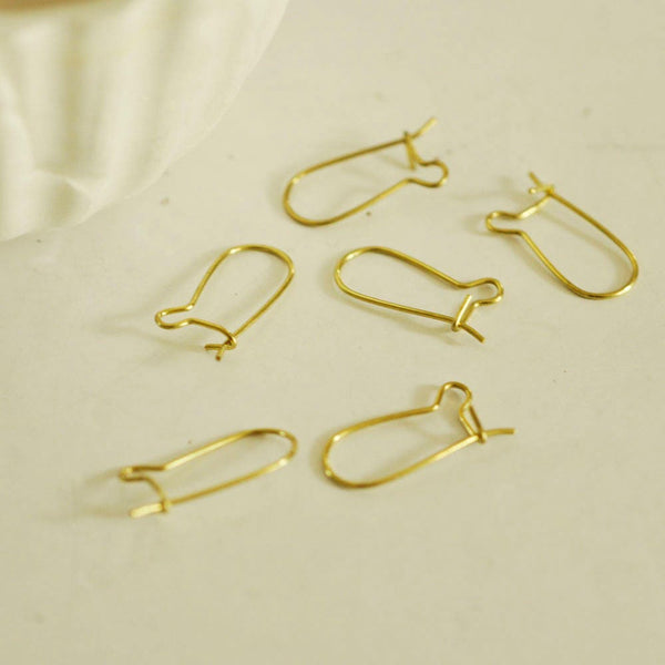 Supports boucles hameçons laiton brut, fournitures créatives, oreilles percées, création bijoux, x 50,16mm-G1600