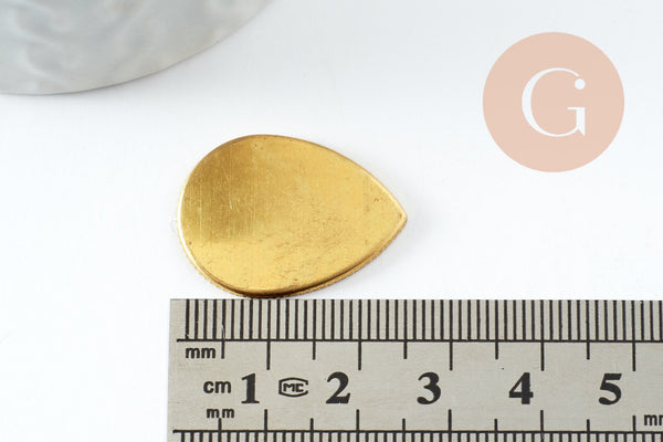 Supports cabochons goutte 18x25mm laiton brut, x10 (G2240)