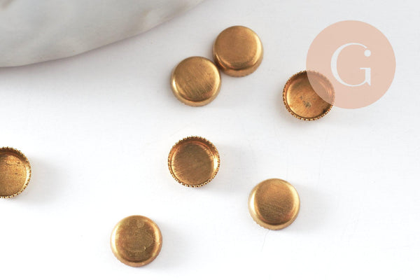 Supports cabochons ronds laiton brut 4mm, x100 (G2707)