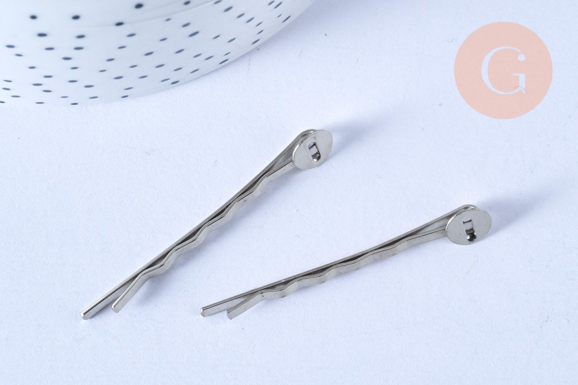 Supports de barrette fer platine avec plateau 5cm, x5 (G1441)