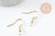 Supports de boucles hameçons avec anneau acier 304 inoxydable doré 20mm, x10 (G9526)