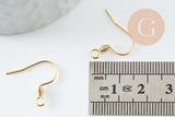 Supports de boucles crochets acier 304 inoxydable doré 24K 18x16mm, x10 (G9525)