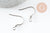 Supports de boucles hameçons avec anneau acier 304 inoxydable platine 17x17.5mm,x10 (G9532)