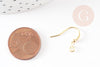 Supports de boucles hameçons avec anneau laiton doré 15mm, x20 (G5975)