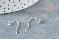 Supports de boucles hameçons laiton argenté 22mm, x50 (G8362)