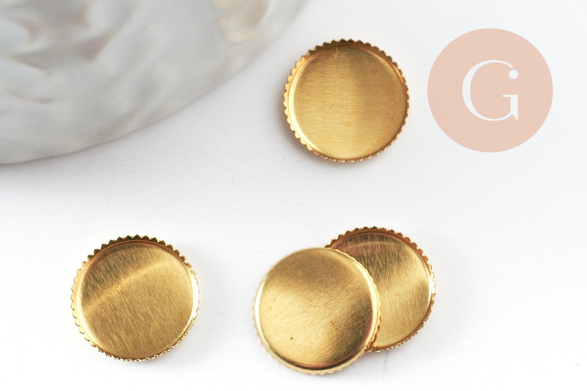 Supports de cabochon rond laiton brut 10mm, x50 (G0494)