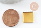 Supports de cabochons carrés laiton brut 12x12mm, x20(3.6g) (G0948)