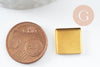 Supports de cabochons carrés laiton brut 12x12mm, x20(3.6g) (G0948)