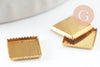 Supports de cabochons carrés laiton brut 8mm, x20 (1.8g) (G1267)