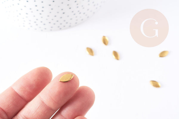 Supports de cabochons marquise horse eye laiton brut 12x6mm, x20 (1.8Gr) (G9074)