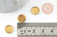 Supports de cabochons ronds laiton brut 9mm, x50 (G4894)