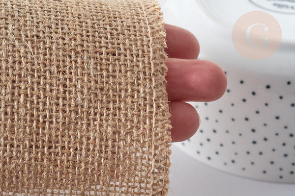 Toile de jute beige 150mm, x1 Mètre (G7979)