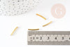 Tubes courbes laiton doré 15mm, x50 (3.5gr) (G4761)