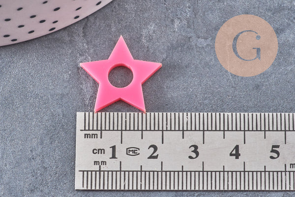 Pendentif étoile acrylique 20mm, x2 (G11085)