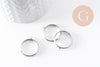 bague réglable acier inoxydable 304 platine avec anneau 3mm/18mm, x2 (G9908)