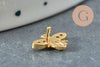 cabochon abeille avec tige à coller laiton doré zircons 10mm, x1 (G10533)