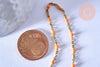 chaine de cheville acier doré 14k résine orange chaine dorée 1.5-2mm/23cm, x1 (G3744)