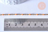 chaine de cheville acier doré 14k résine orange chaine dorée 1.5-2mm/23cm, x1 (G3744)