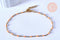 chaine de cheville acier doré 14k résine orange chaine dorée 1.5-2mm/23cm, x1 (G3744)