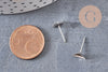 clous-puces oreille platine triangle 8x7mm, x10 (G1796)