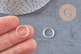 Créoles fine argent 925 massif 14mm, x2 (G5412)