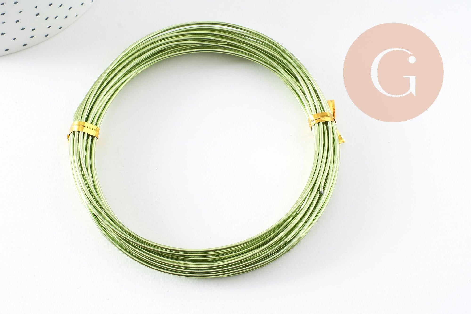 fil d'aluminium vert clair 1.5mm x1 bobine de 10 mètres (G6829)
