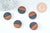 pendentif disque bois résine noire 18mm, création bijoux bois, x5 G2947