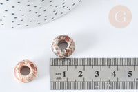 pendentif donut rondelle jaspe création bijoux 14mm, création bijoux pierre naturelle, x2 (G7558)