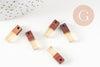 pendentif goutte bois résine rectangle, bois naturel,perle bois, Perle géométrique,perle rectangle,création bijoux bois,17mm,x5 G1830