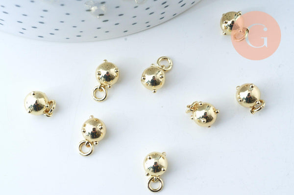 Pendentif goutte laiton doré 18k 10mm,Pendentif doré, x1 (G5995)