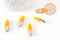 pendentif ovale bois résine jaune, bois naturel,perle bois, Perle géométrique,perle ovale,création bijoux bois,28mm, x5 G1524