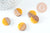 perle disque bois résine jaune 18mm,création bijoux bois x5 G1804