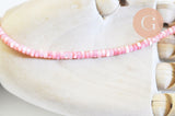 perle nacre naturelle heishi rose foncé,tube coquillage coloré,perle coquillage,création bijoux,2x4mm, le fil de 95 perles G4982