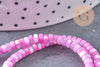 perle nacre naturelle heishi violet ,tube coquillage coloré, perle coquillage, 2x4mm, x1 le fil, (G4981)