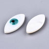 perle ovale nacre naturelle blanche mauvais oeil 18.5mm, x5 (G3914)