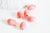 perle ovale résine rose 11mm,perle imitation corail en bambou de mer naturel, x10 perles,G4003