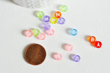 perle ronde Lettre Alphabet plastique multicolore, x10 grammes (G8826)