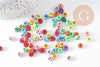 perle ronde Lettre Alphabet plastique multicolore, x10Gr (G1970)