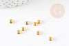 Perles intercalaires rondelles gravées zamac doré 6mm, x50 (8.10gr) (G0181)